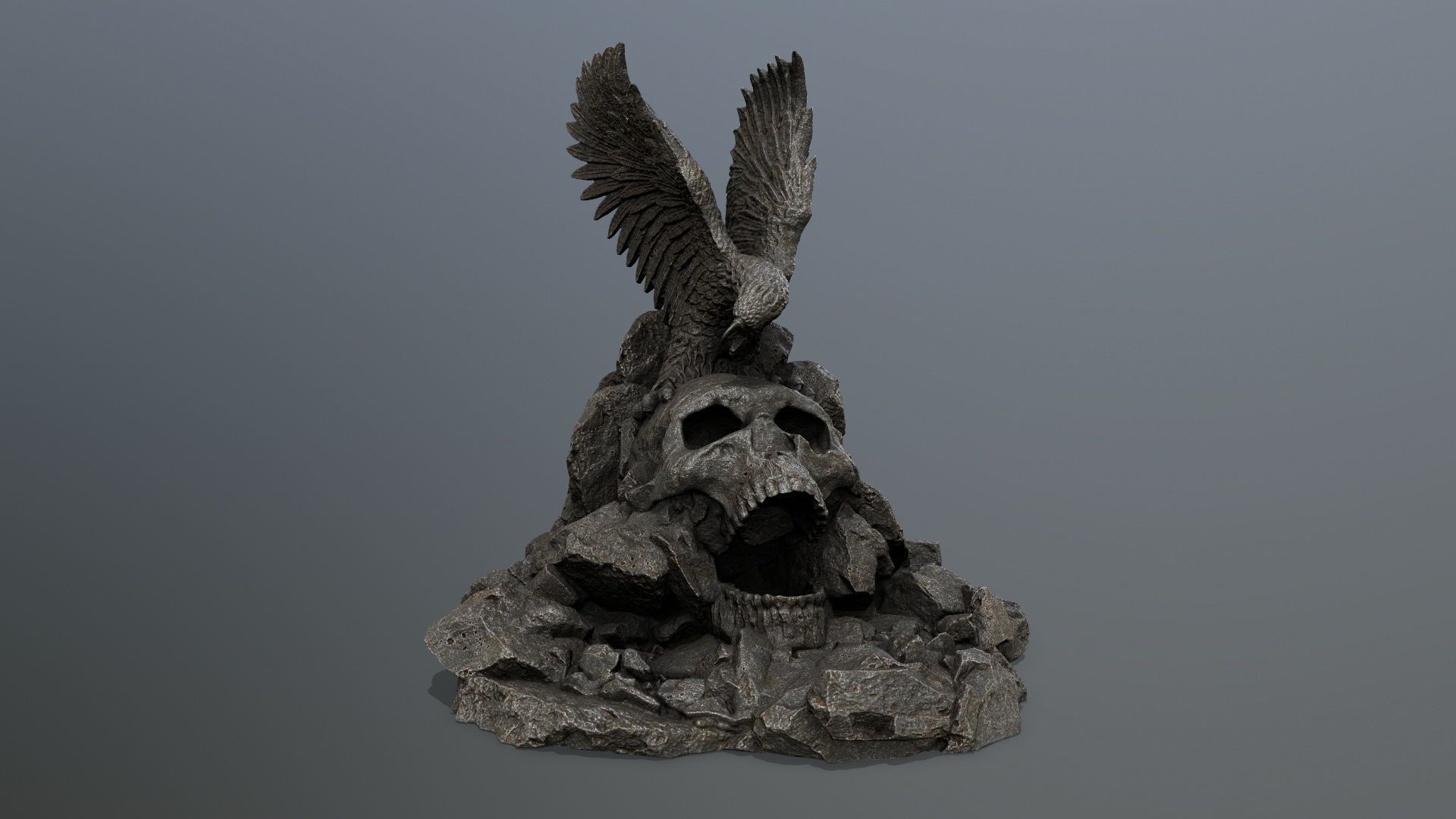 skull gate Low-poly 3D model_1