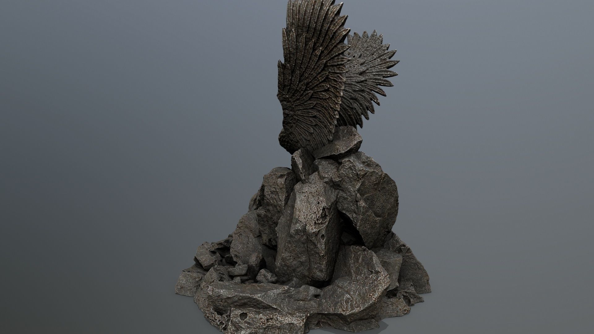 skull gate Low-poly 3D model_7