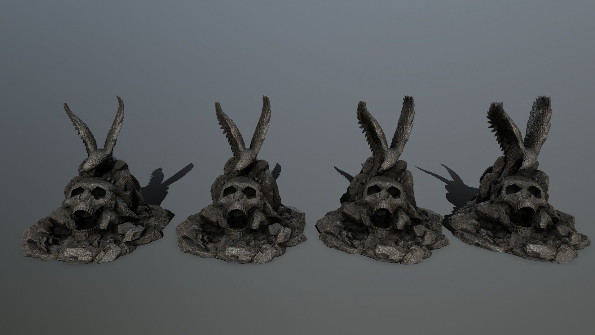 skull gate Low-poly 3D model_13