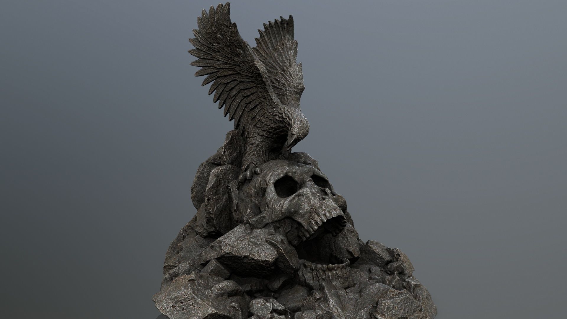 skull gate Low-poly 3D model_12