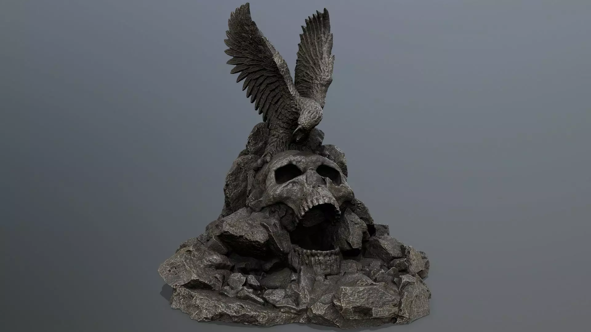 skull gate Low-poly 3D model_0