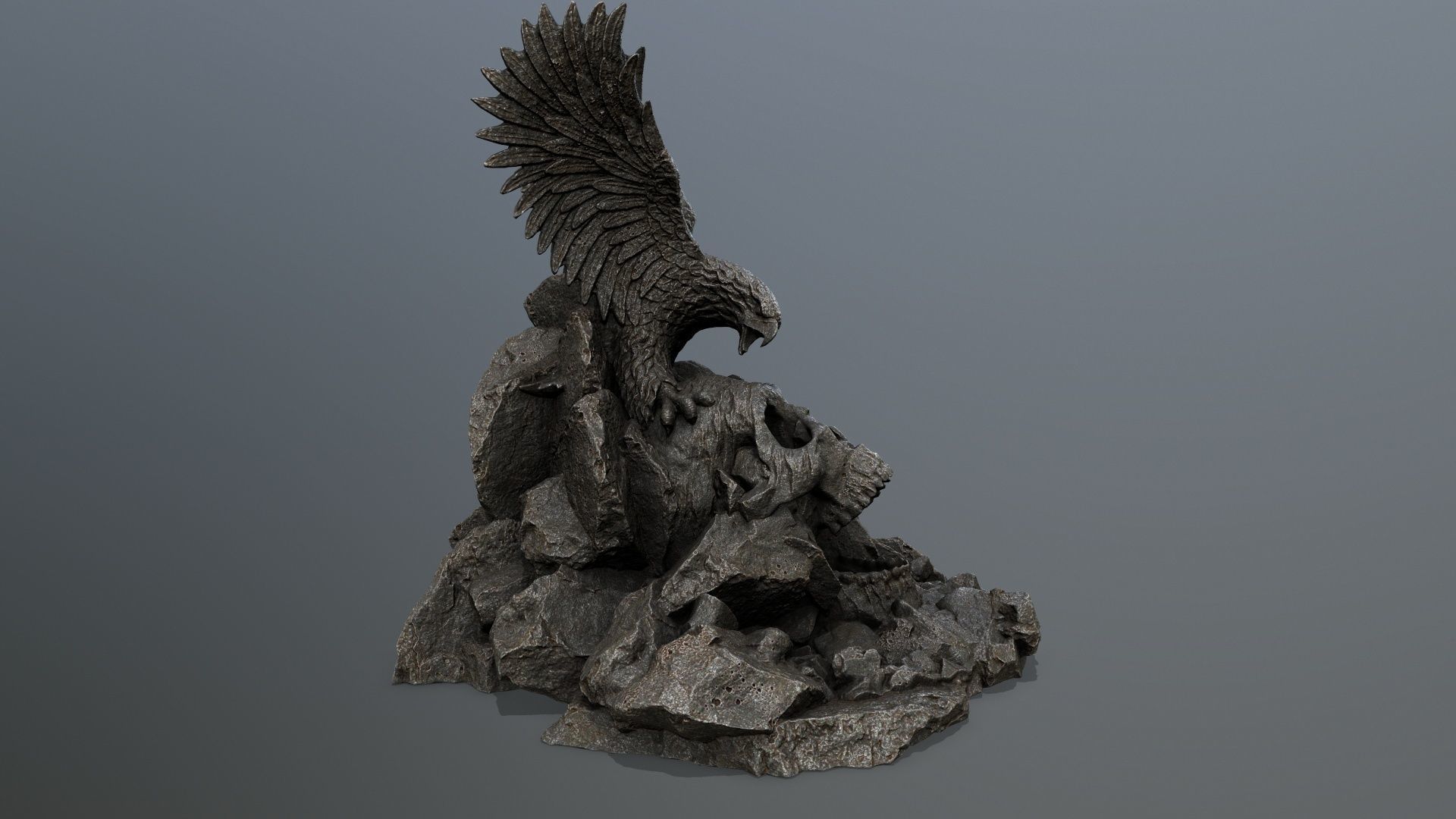 skull gate Low-poly 3D model_3