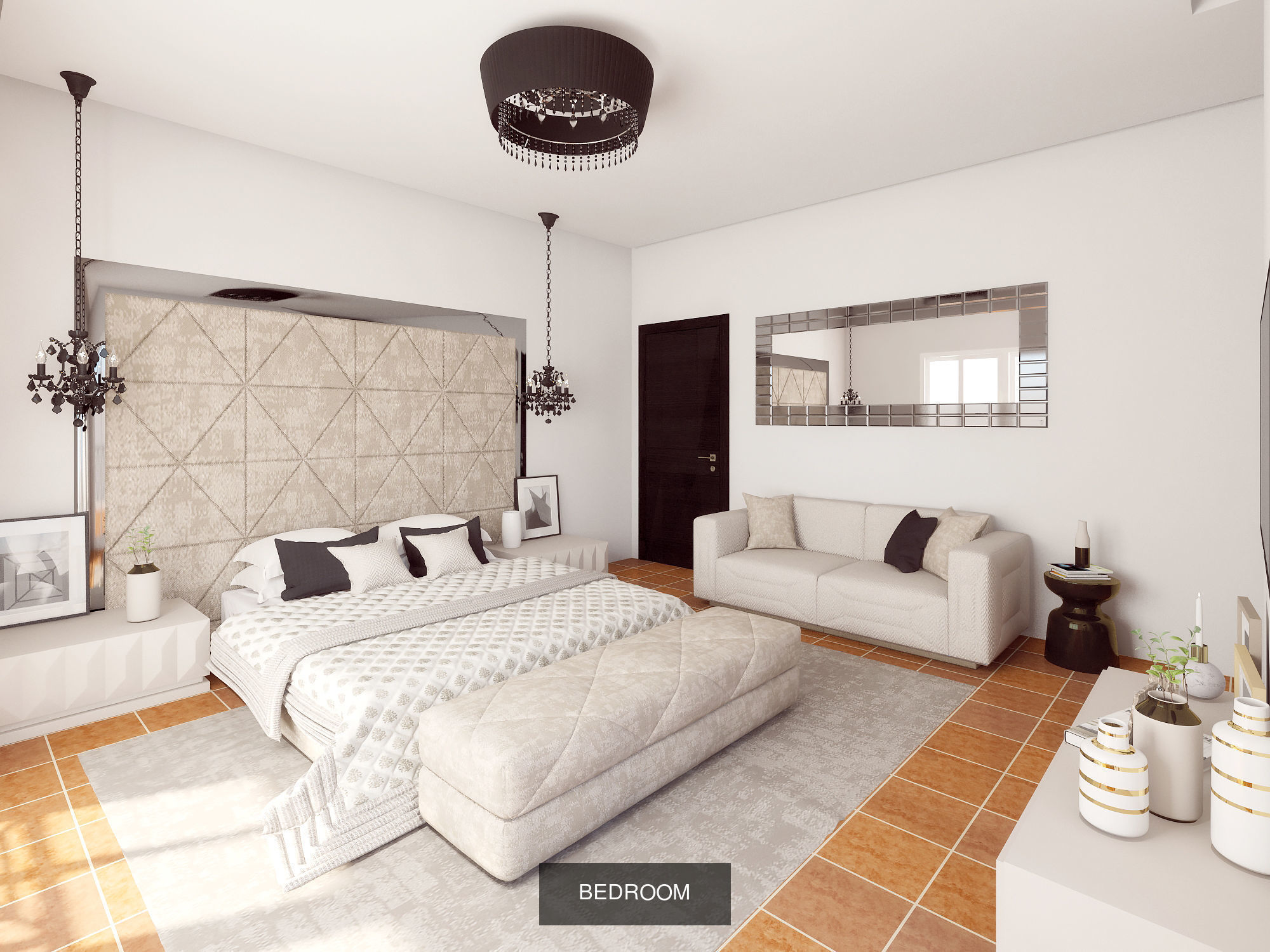 3 bedrooms bedroom interior design 3D Model Collection_2