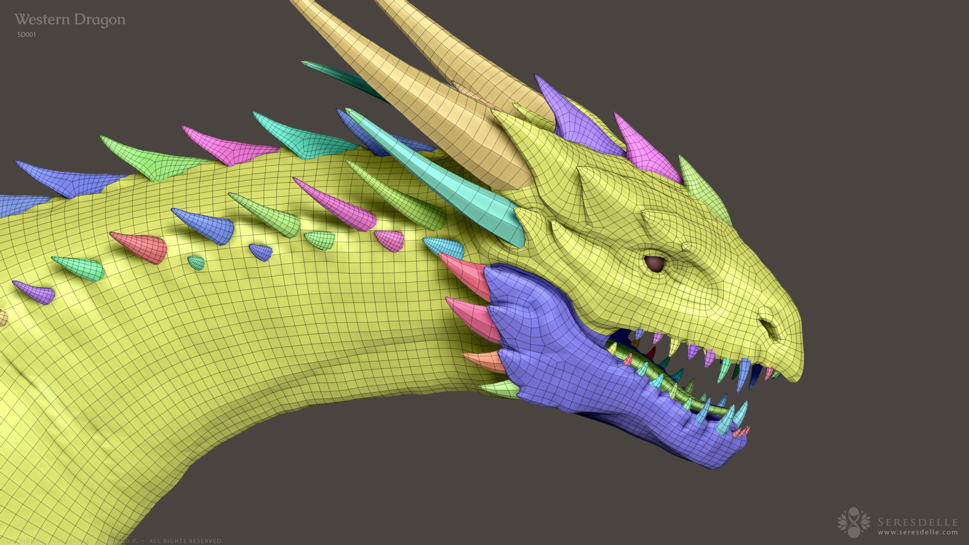 Western Dragon - Highpoly Sculpture 3D model_19