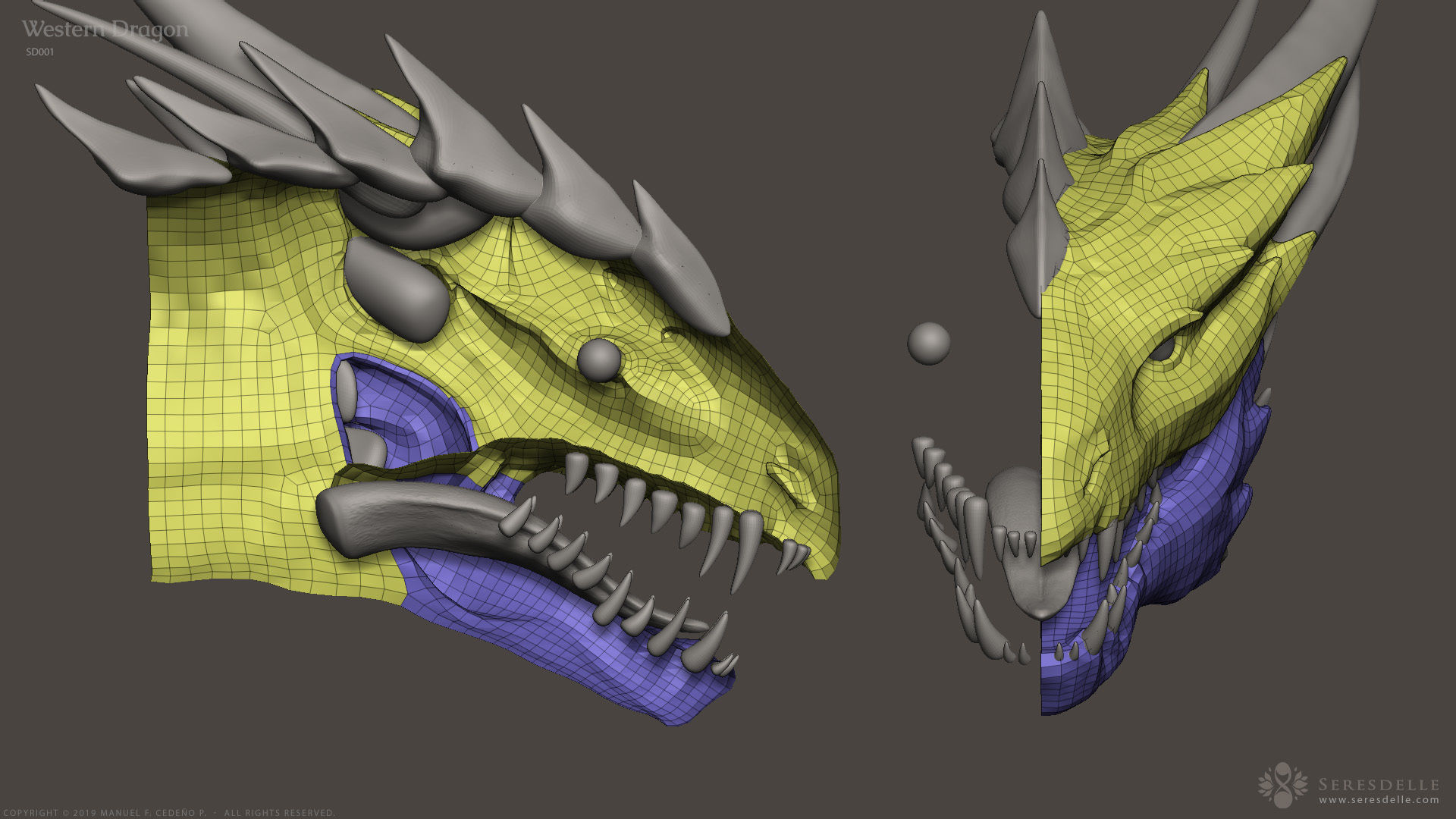Western Dragon - Highpoly Sculpture 3D model_20
