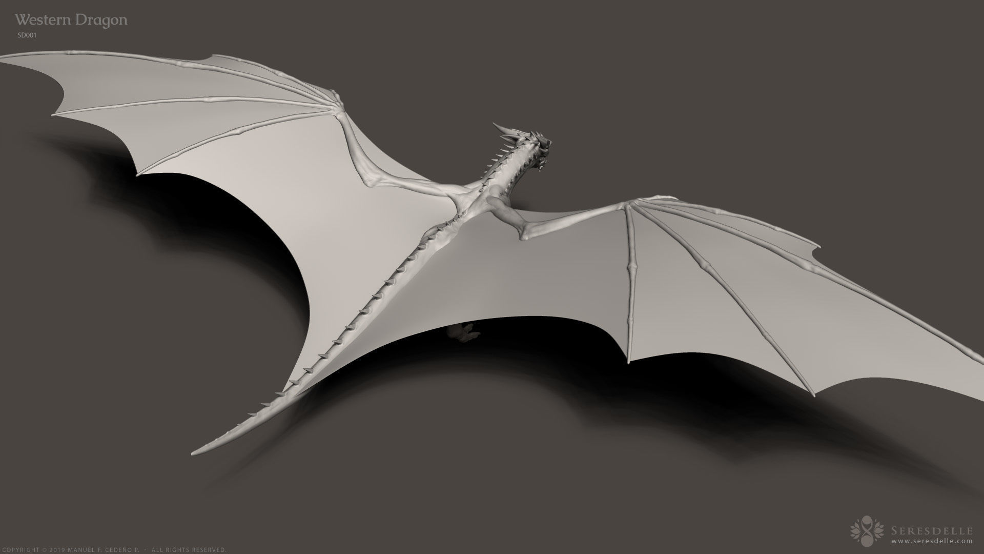 Western Dragon - Highpoly Sculpture 3D model_23