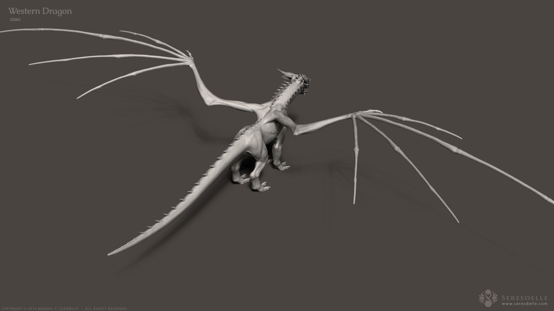 Western Dragon - Highpoly Sculpture 3D model_24