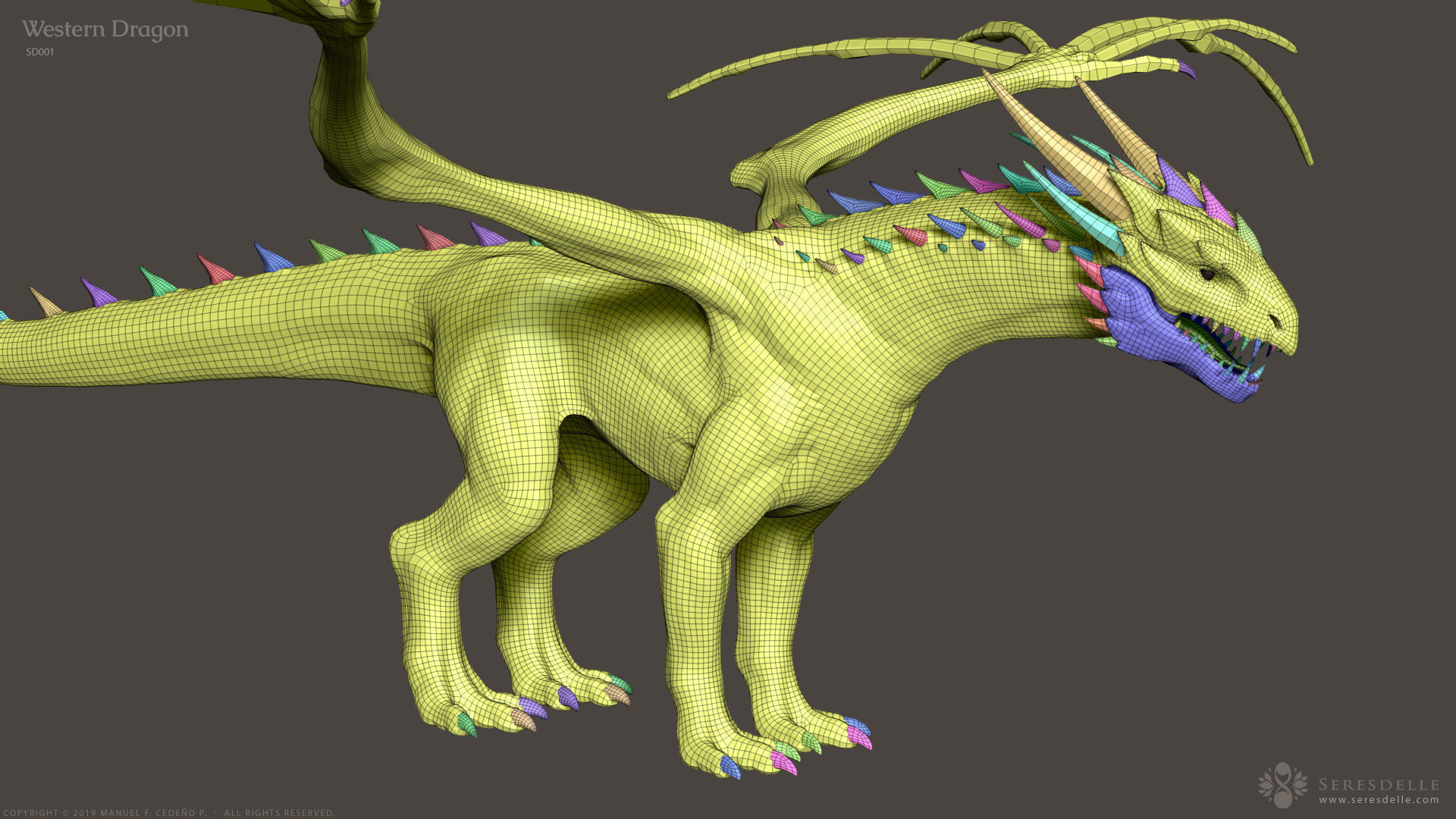 Western Dragon - Highpoly Sculpture 3D model_18
