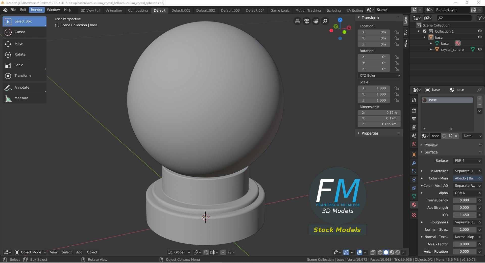 Orbuculum crystal sphere 3D model_9