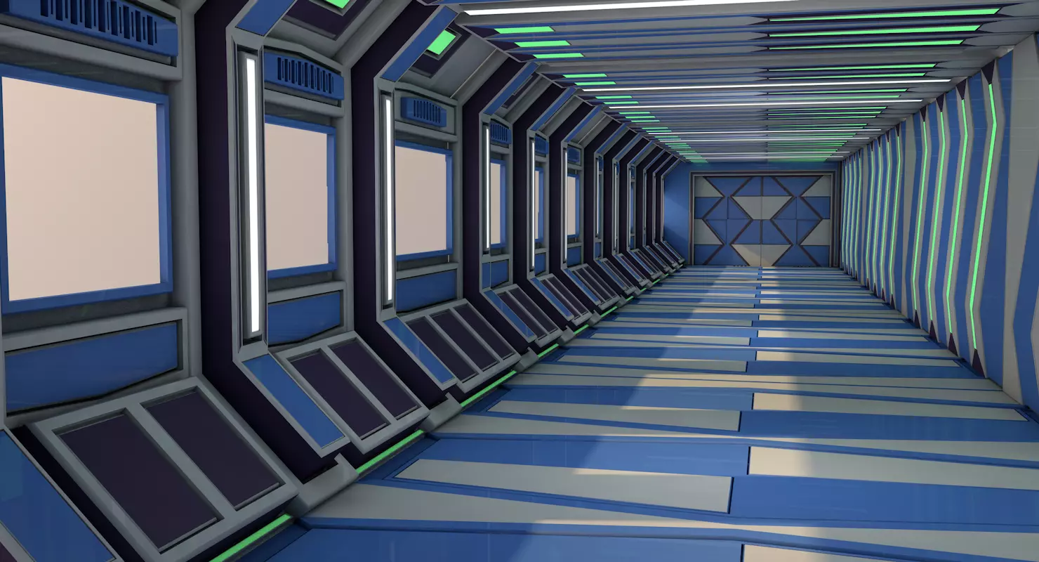 Sci fi corridor 3D model | CGTrader