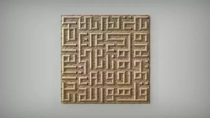 Surah Al-Ikhlas Kufi Calligraphy 3D STL Model