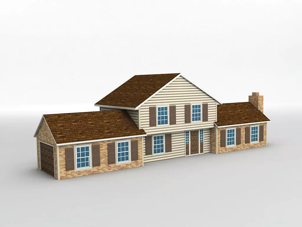 House 4 Low-poly 3D model_0