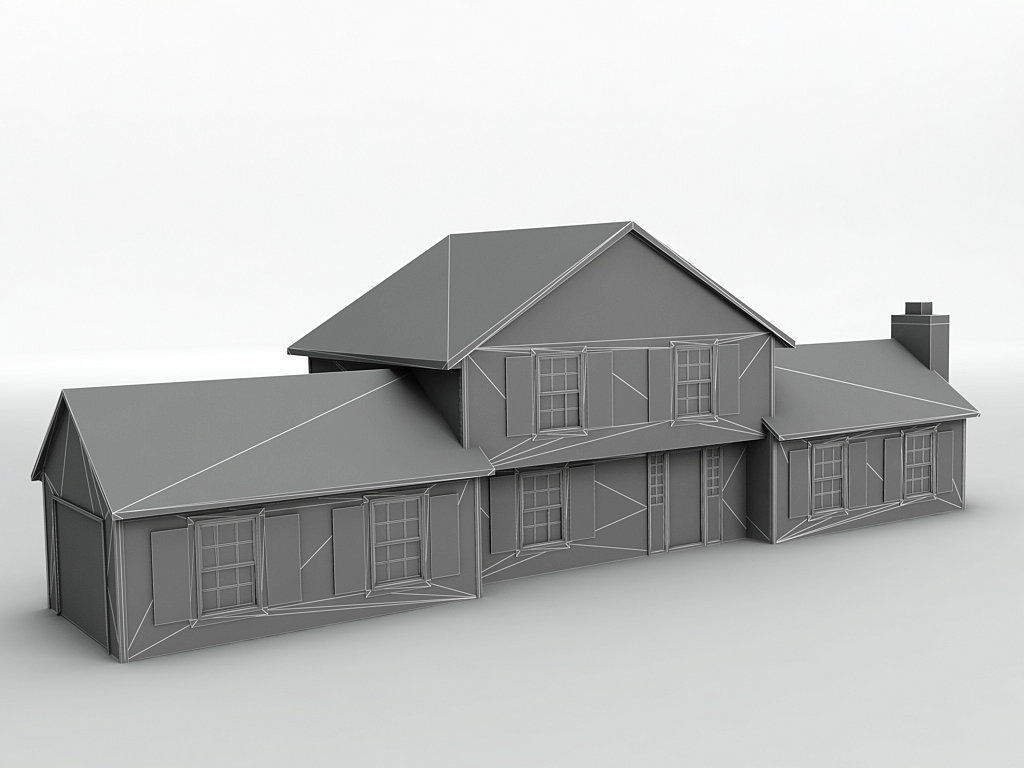 House 4 Low-poly 3D model_2