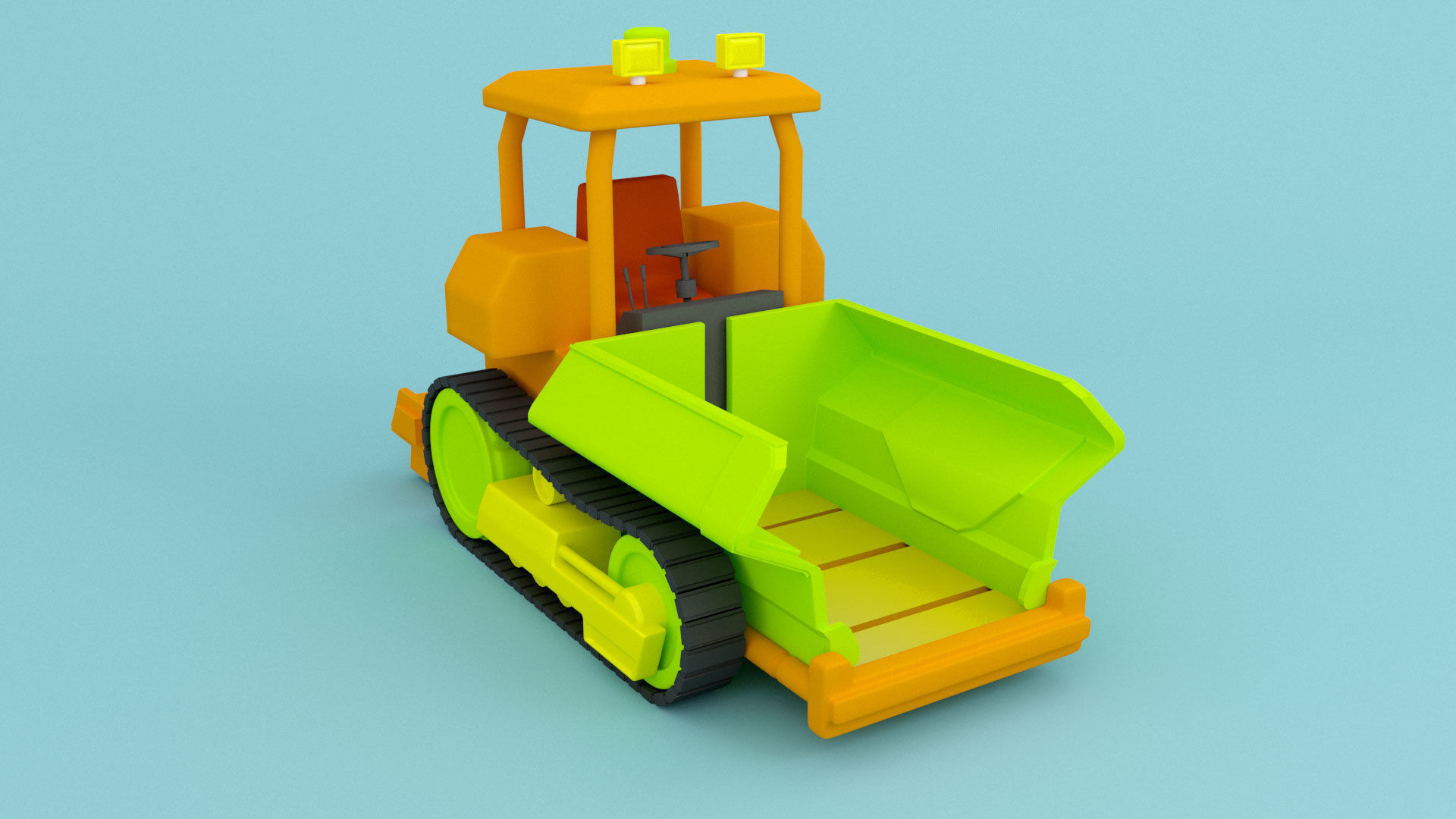 Construction vehicles - Cartoon - Low Poly Low-poly 3D model_2