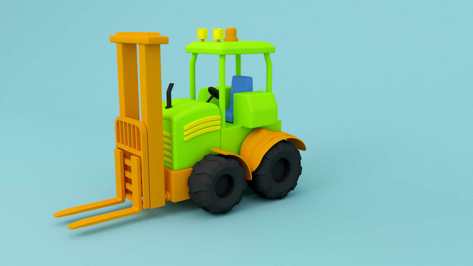 Construction vehicles - Cartoon - Low Poly Low-poly 3D model_4
