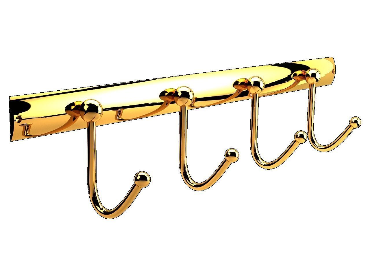 Ribbed Tulip Hook Hanger Quadripartite 3D model_1