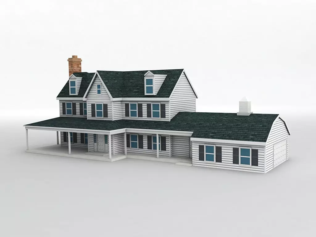 House 6 Low-poly 3D model_0