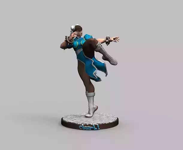 Street Fighter Chun Li - 3D Printing Model Diorama Figure 