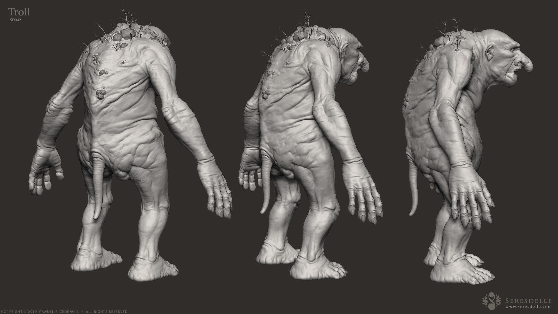 Troll - Highpoly Sculpture 3D model_4