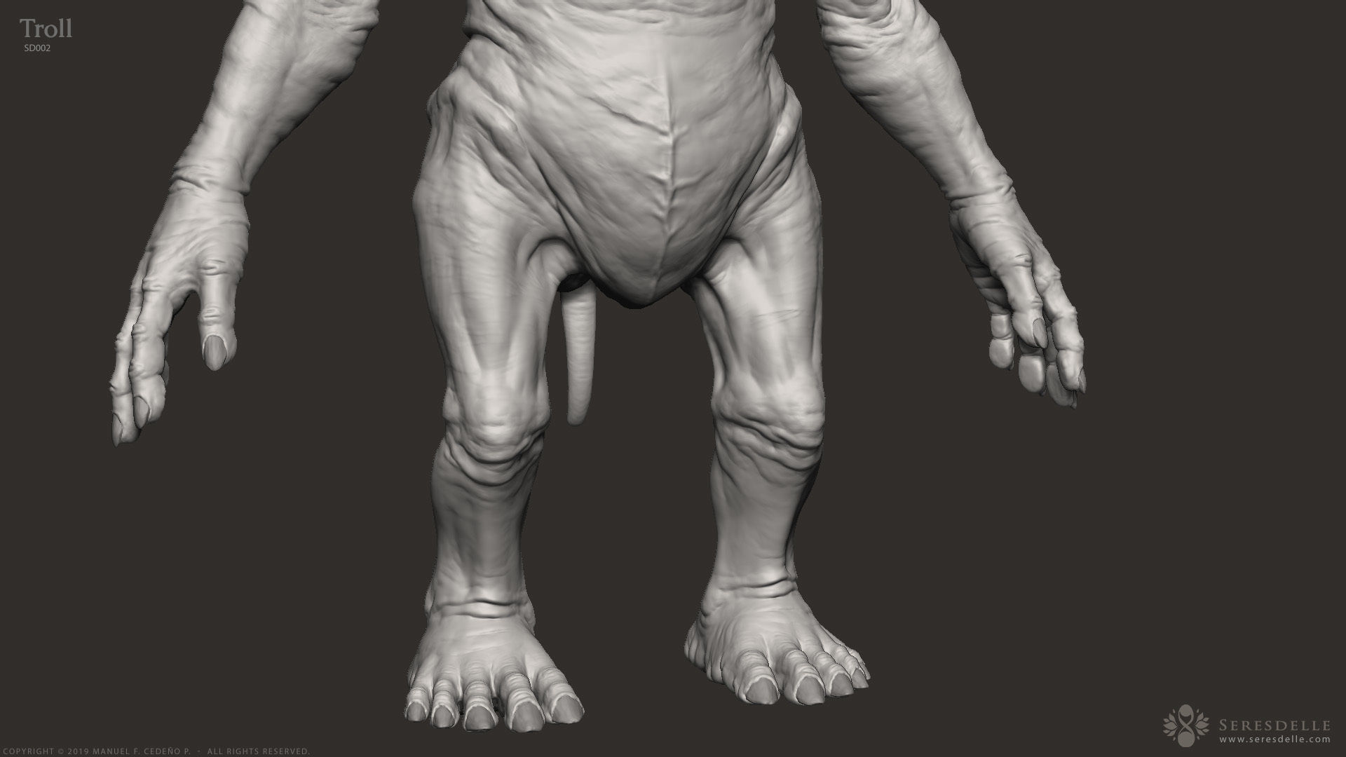 Troll - Highpoly Sculpture 3D model_7