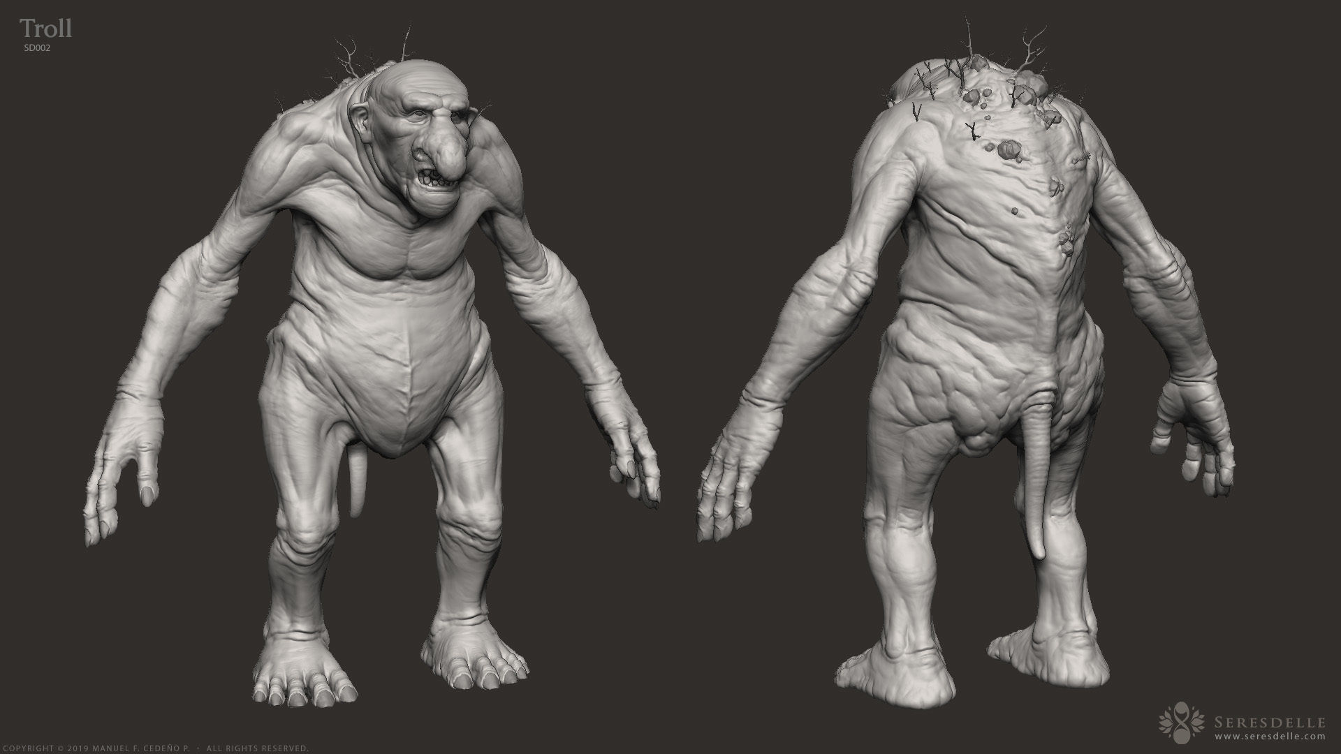 Troll - Highpoly Sculpture 3D model_2
