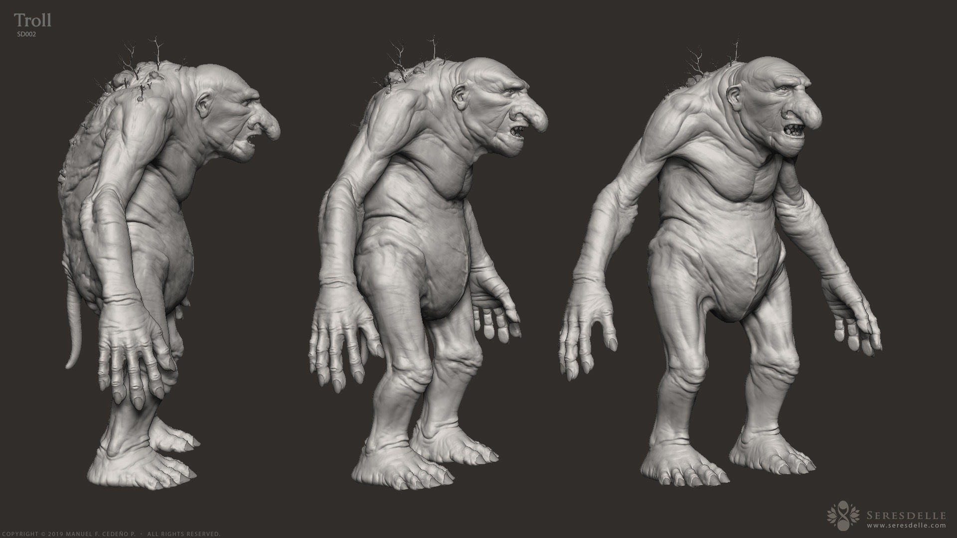 Troll - Highpoly Sculpture 3D model_3