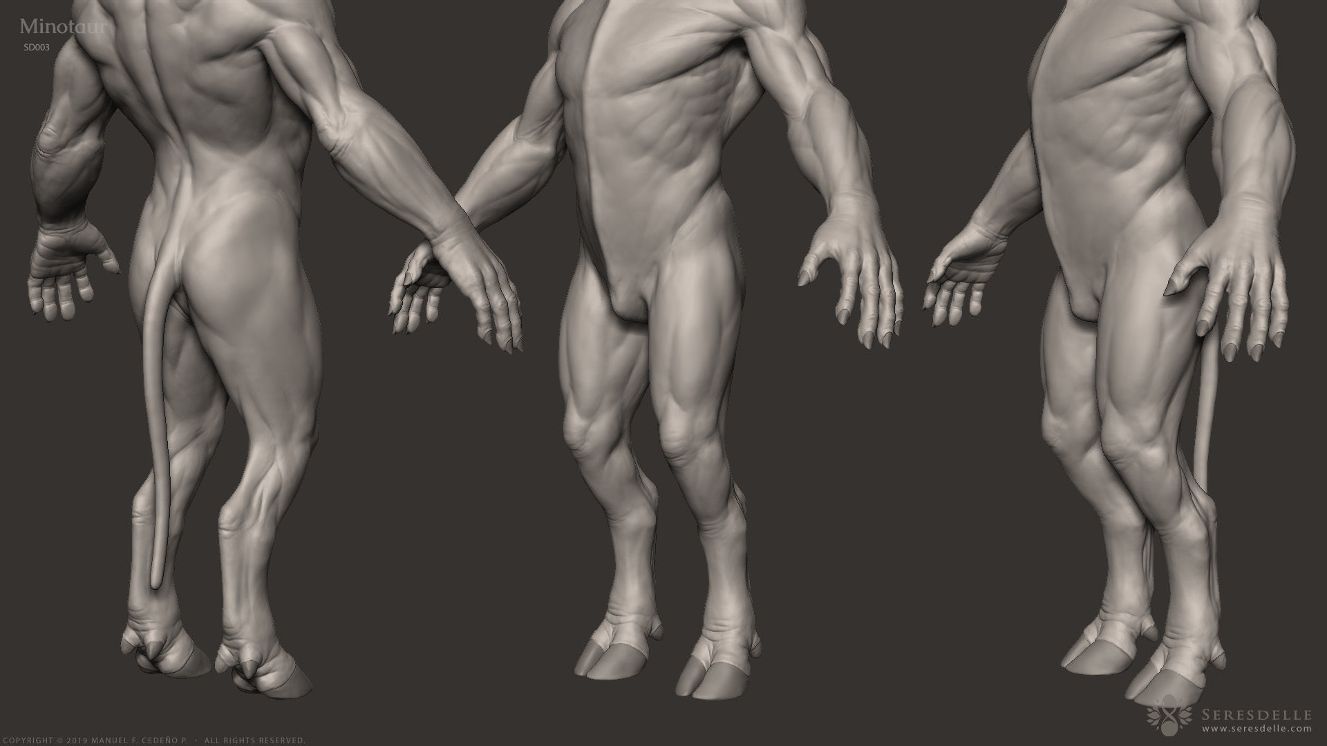 Minotaur - Highpoly Sculpture 3D model_6