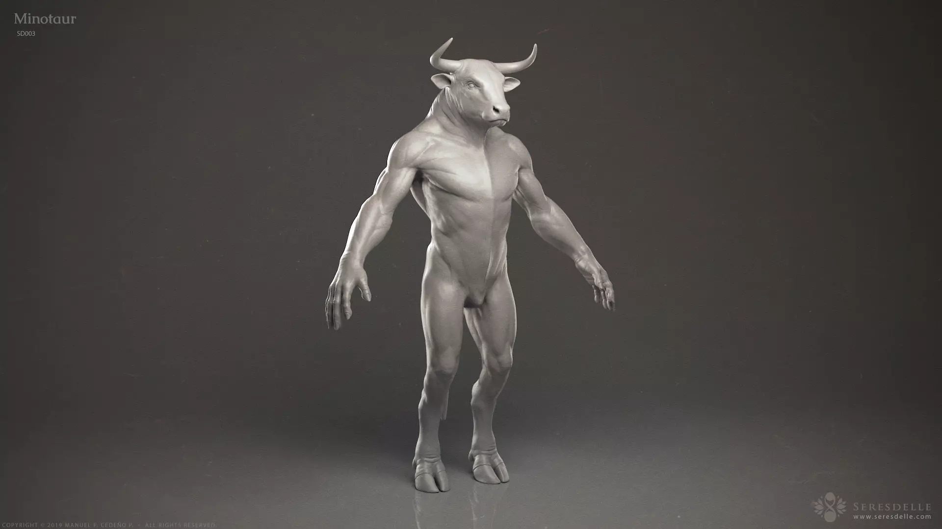 Minotaur - Highpoly Sculpture 3D model_0