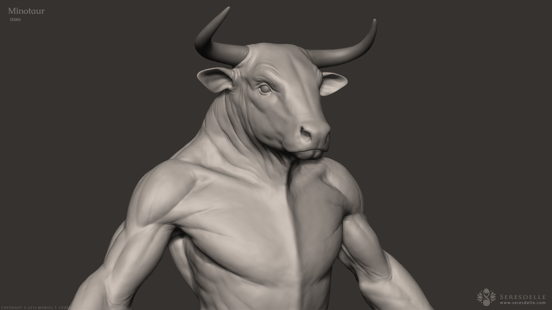 Minotaur - Highpoly Sculpture 3D model_10