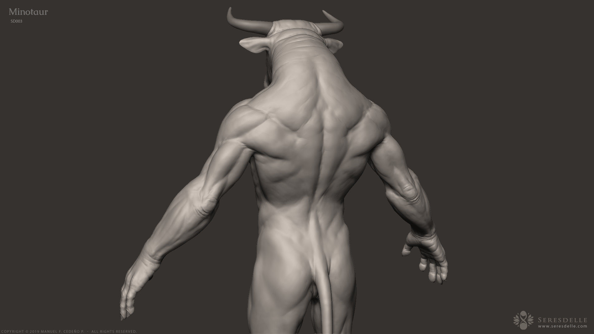 Minotaur - Highpoly Sculpture 3D model_8