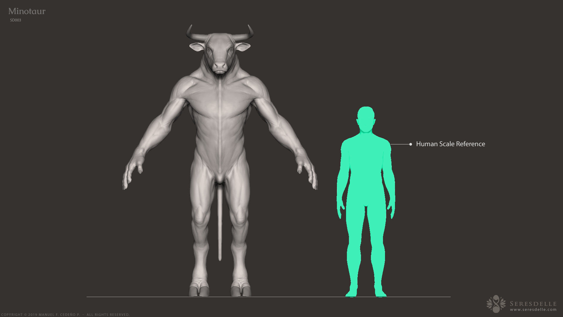 Minotaur - Highpoly Sculpture 3D model_15
