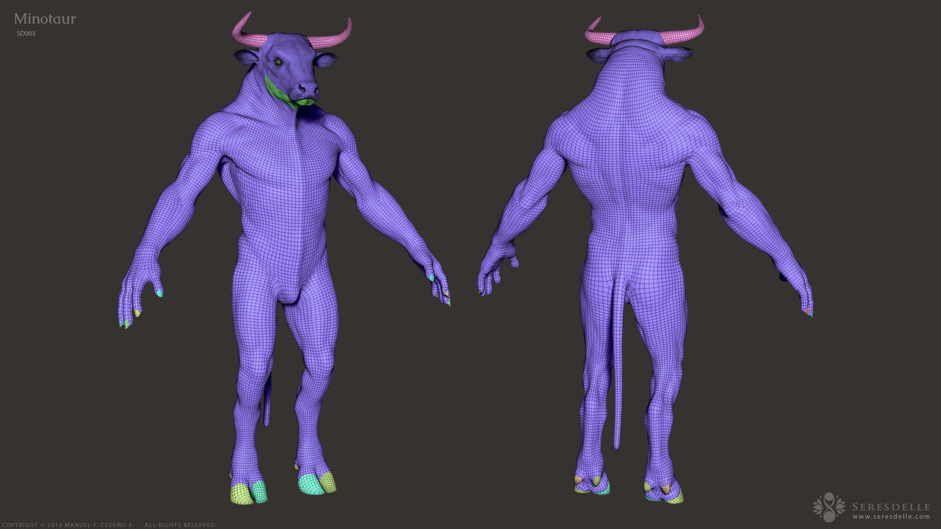 Minotaur - Highpoly Sculpture 3D model_13