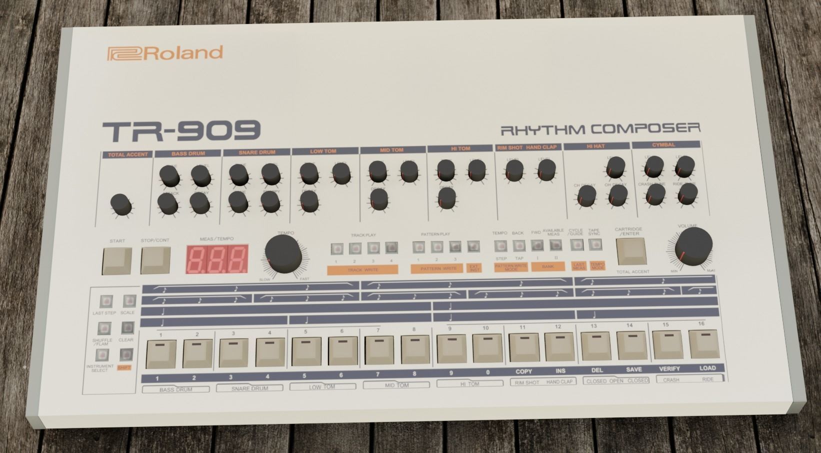 Roland TR-909 3D model_11
