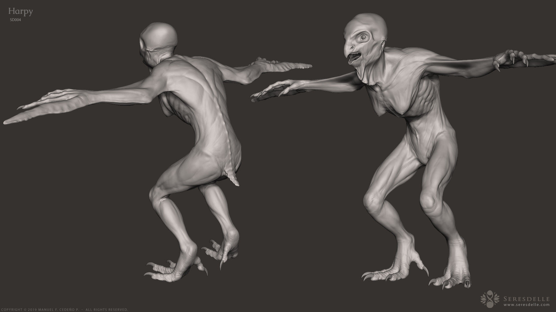 Harpy - Highpoly Sculpture 3D model_11