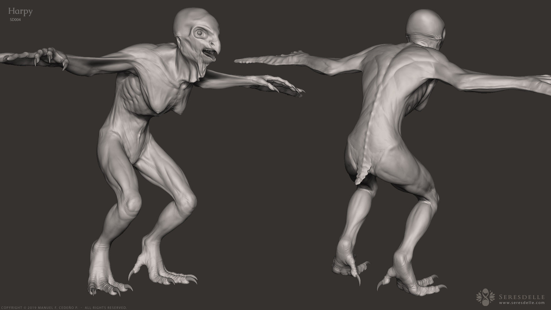 Harpy - Highpoly Sculpture 3D model_10