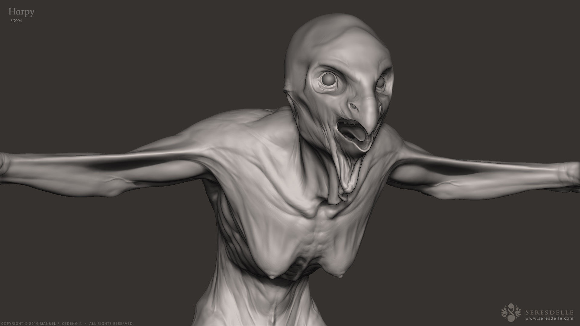 Harpy - Highpoly Sculpture 3D model_15