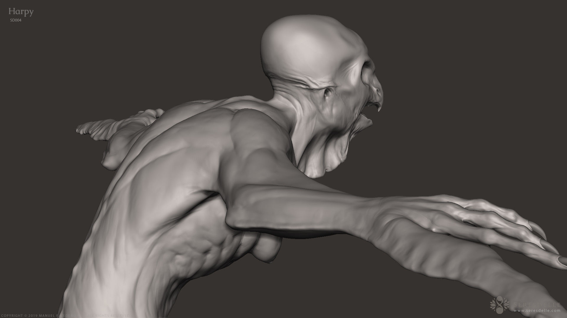 Harpy - Highpoly Sculpture 3D model_18