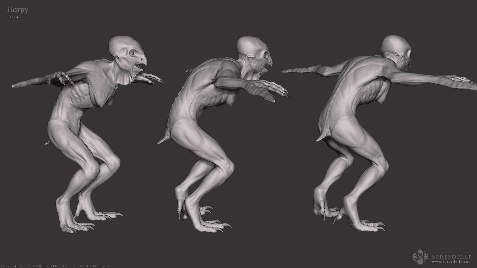 Harpy - Highpoly Sculpture 3D model_8