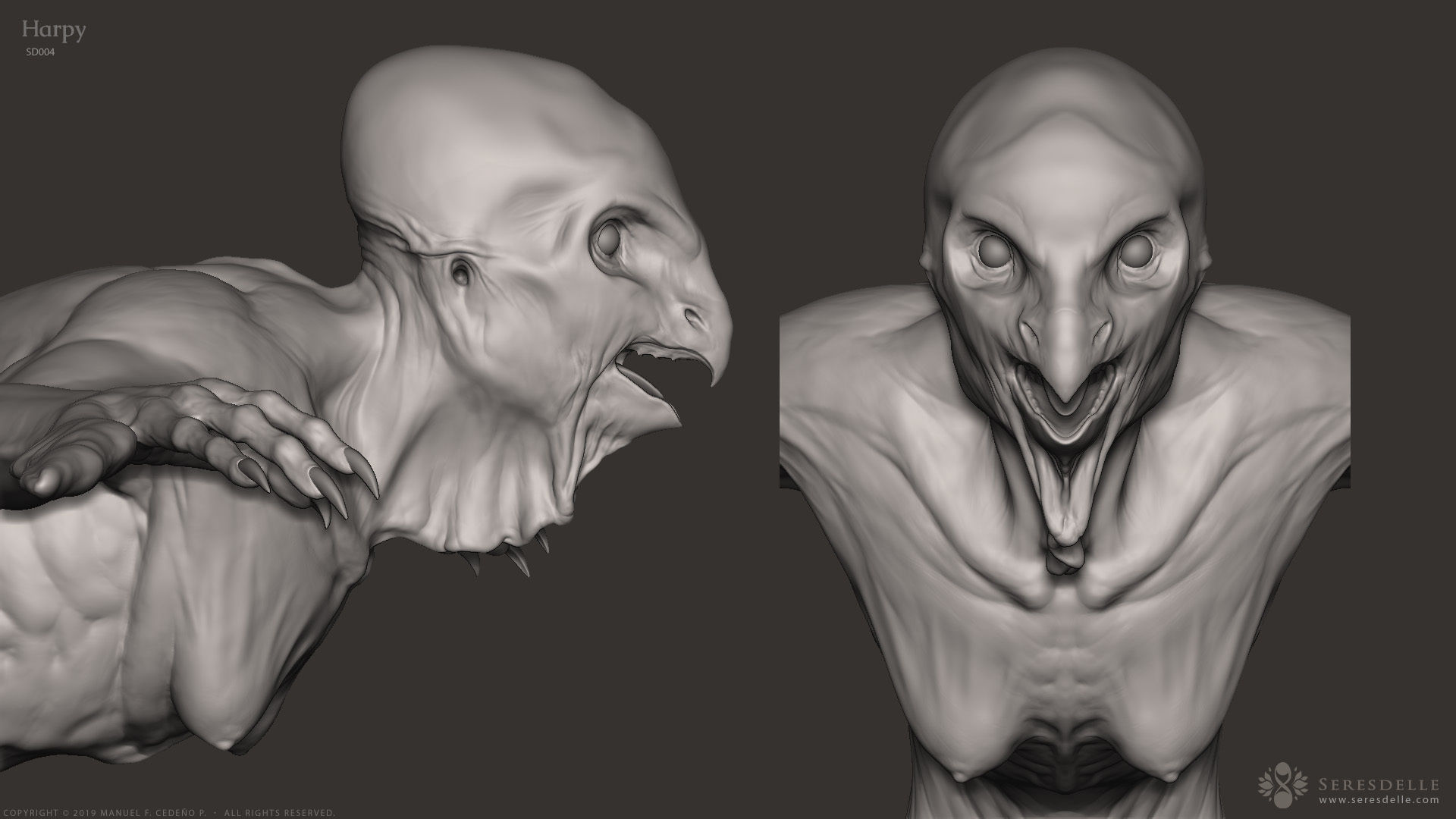 Harpy - Highpoly Sculpture 3D model_17