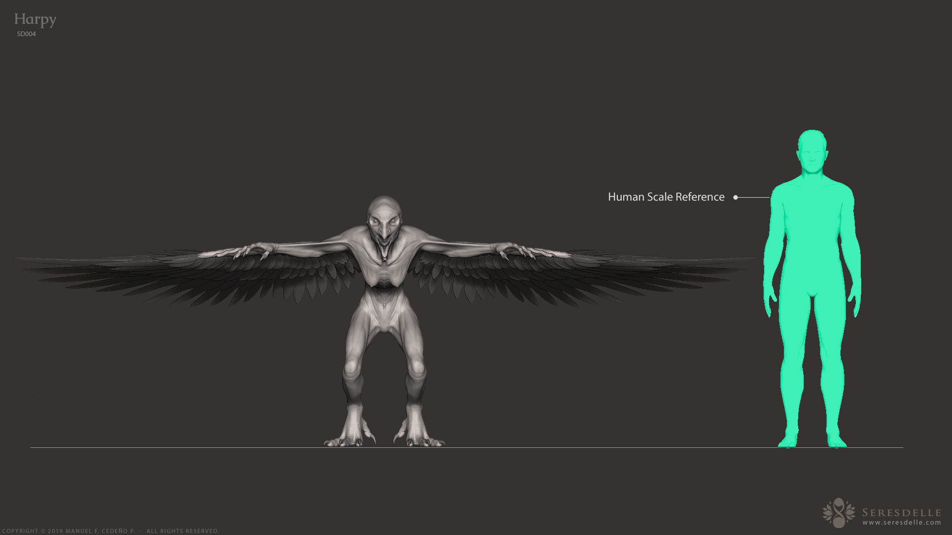 Harpy - Highpoly Sculpture 3D model_26