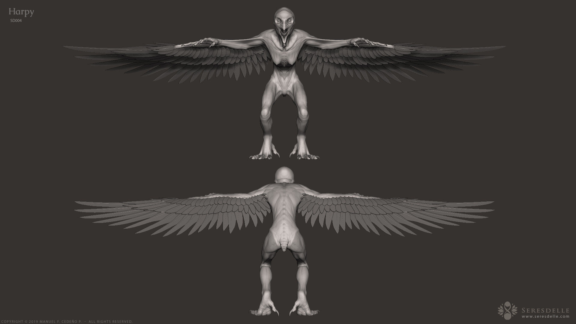 Harpy - Highpoly Sculpture 3D model_5
