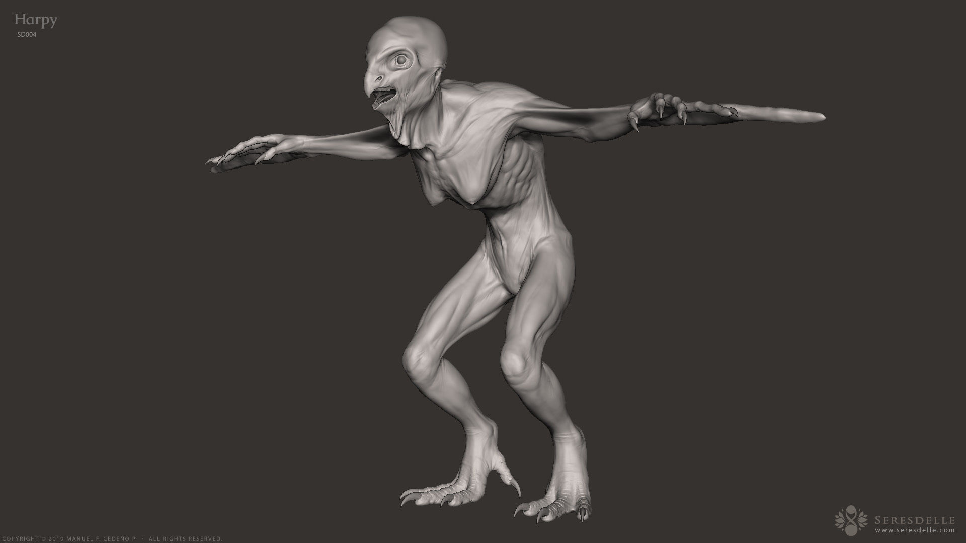 Harpy - Highpoly Sculpture 3D model_9