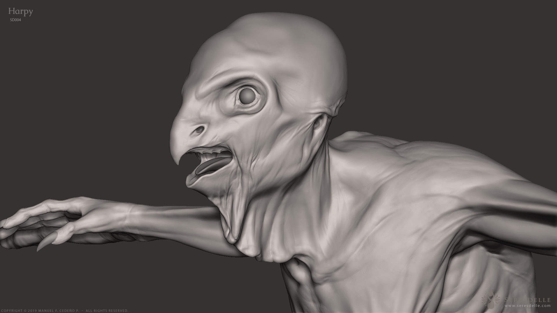 Harpy - Highpoly Sculpture 3D model_19