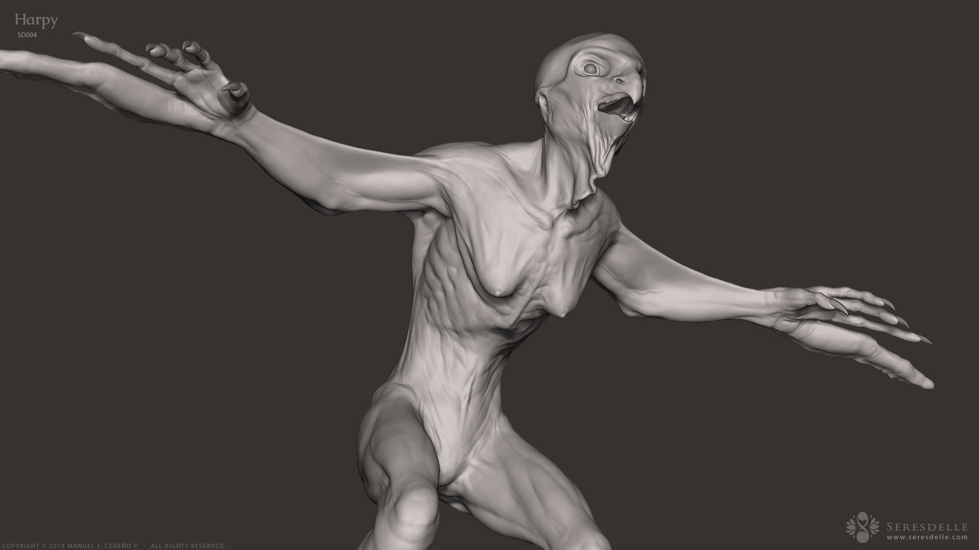 Harpy - Highpoly Sculpture 3D model_12