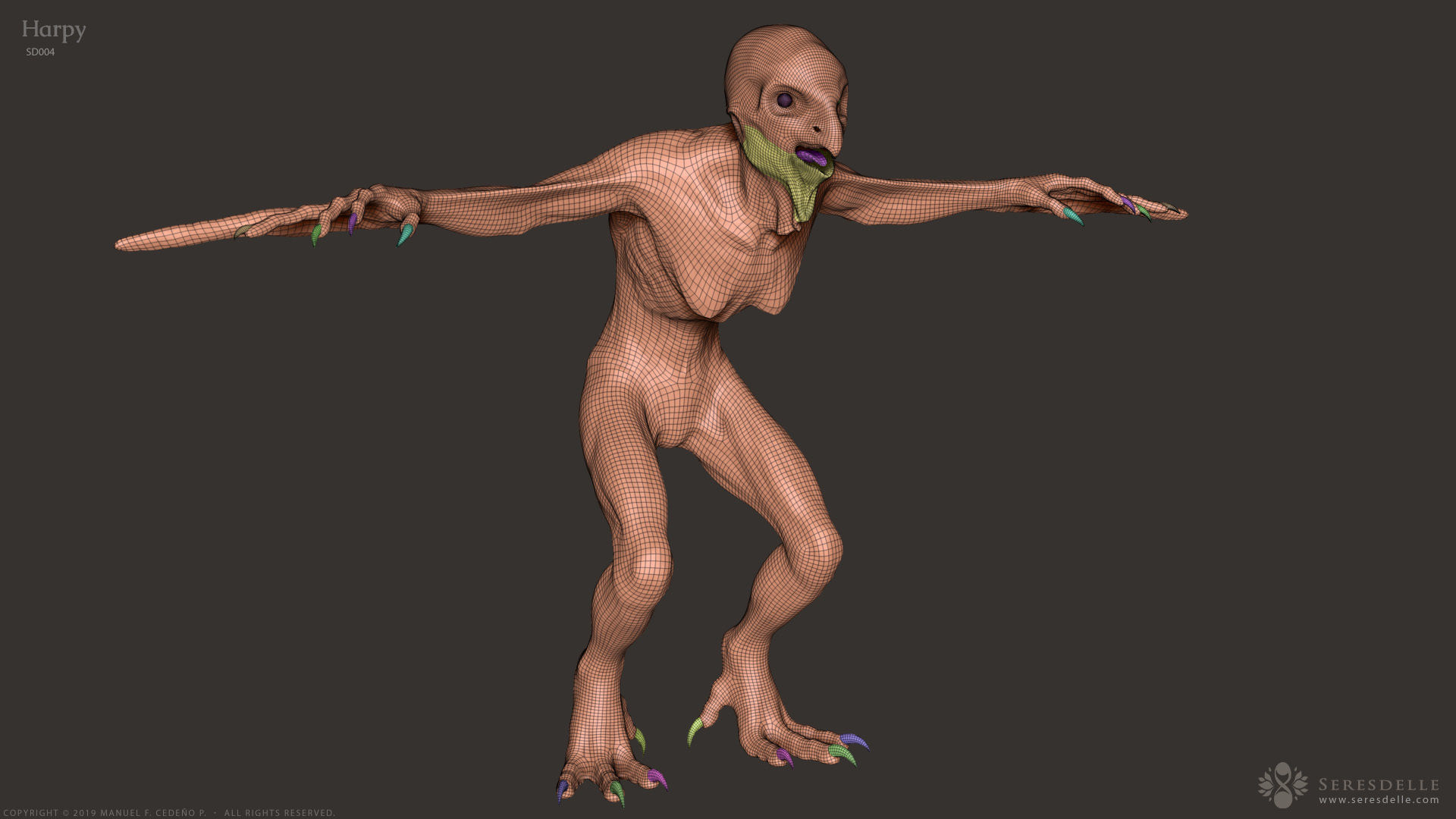 Harpy - Highpoly Sculpture 3D model_22