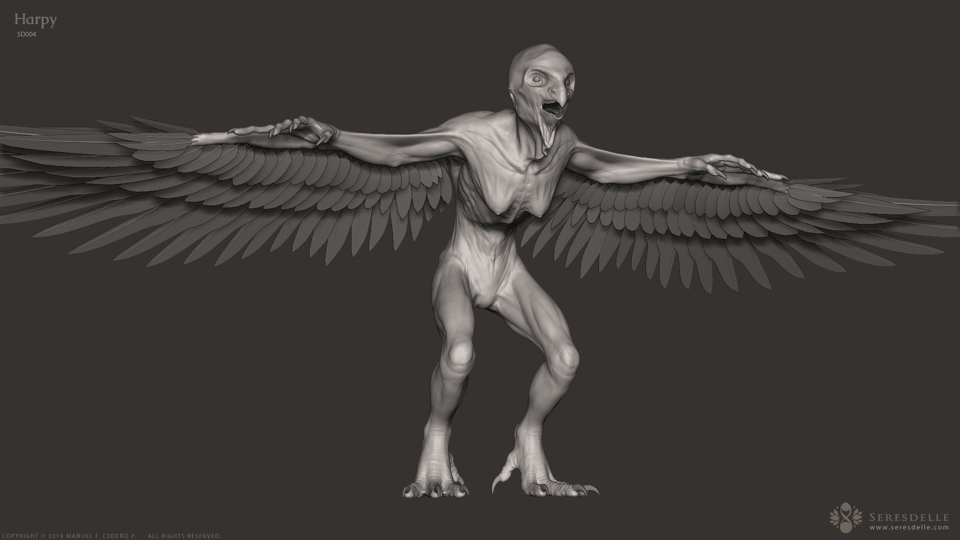 Harpy - Highpoly Sculpture 3D model_1