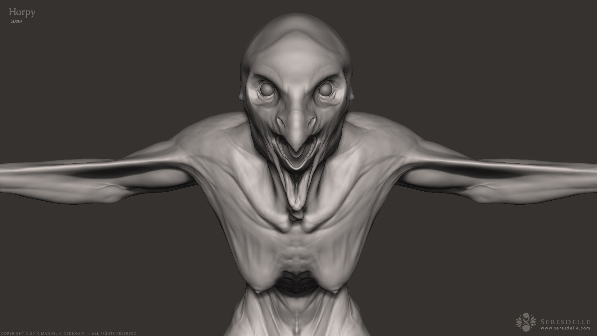 Harpy - Highpoly Sculpture 3D model_16