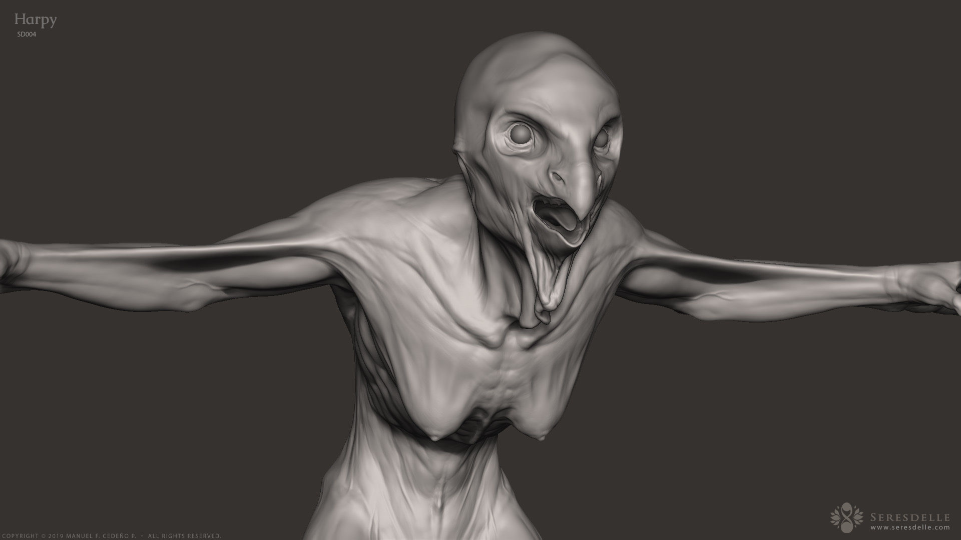 Harpy - Highpoly Sculpture 3D model_21