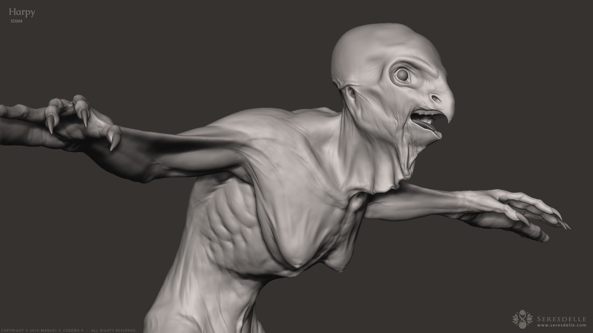 Harpy - Highpoly Sculpture 3D model_14