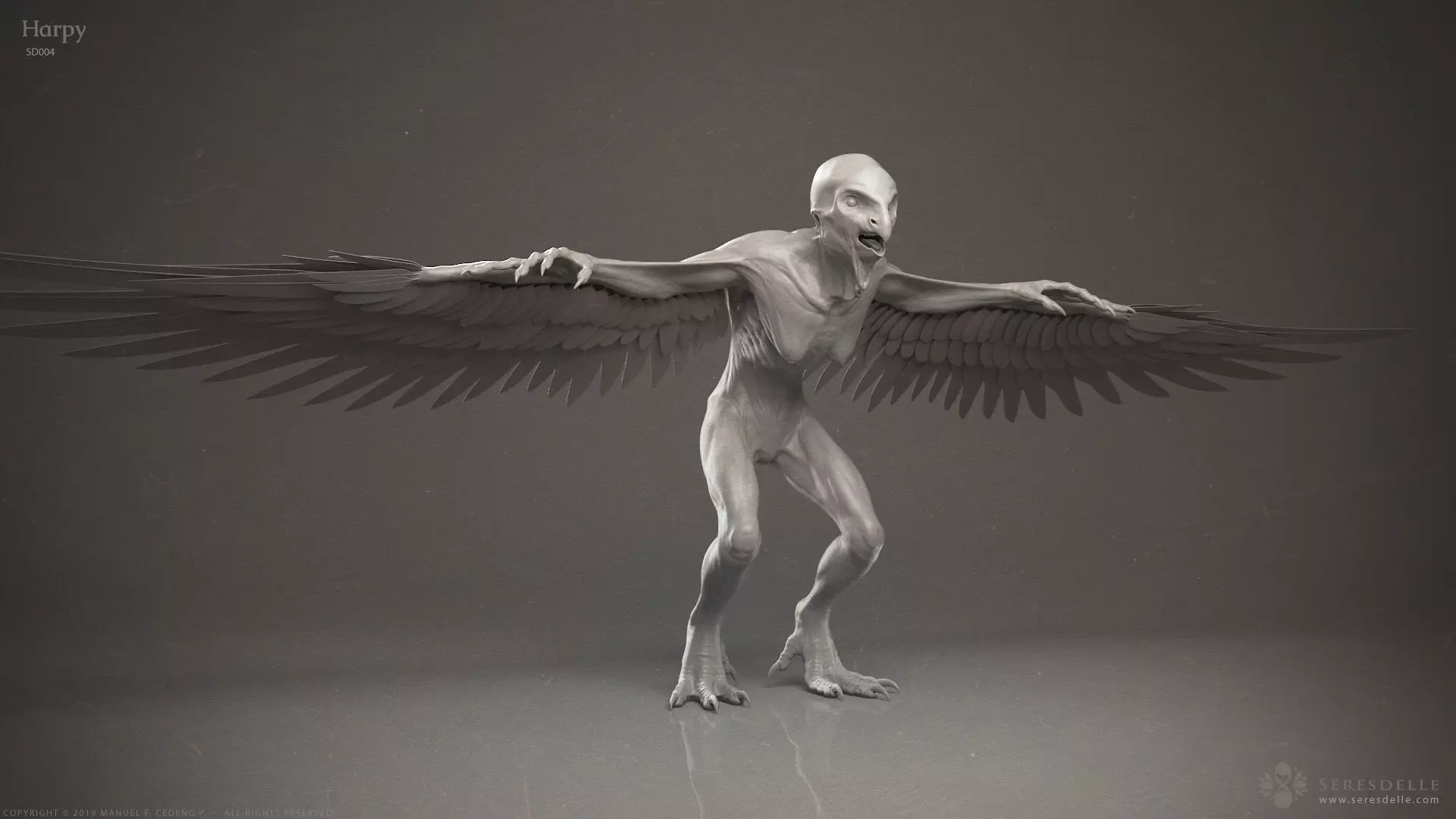 Harpy - Highpoly Sculpture 3D model_0